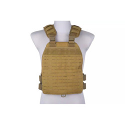 Laser-cut plate carrier type tactical vest - tan