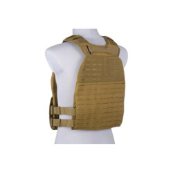 Laser-cut plate carrier type tactical vest - tan