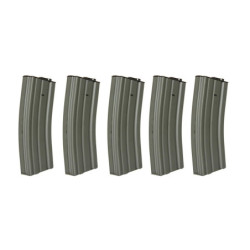 Set of 5 Hi-Cap 300 BB Magazines for M4/M16 Replicas - Grey