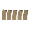 Set of 5 Hi-Cap 300 BB Magazines for M4/M16 Replicas - tan