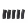 Set of 5 Mid-Cap 120 BB Magazines for M4/M16 Replicas - black