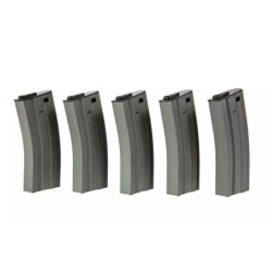 Set of 5 Mid-Cap 120 BB Magazines for M4/M16 Replicas - Grey