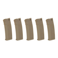 Set of 5 125BBs S-Mag Mid-Cap magazines - tan