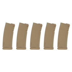 Set of 5 125BBs S-Mag Mid-Cap magazines - tan