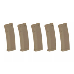 Set of 5 380BBs S-Mag Hi-Cap magazines - Tan