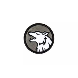 Wolf Head Patch - Black / White