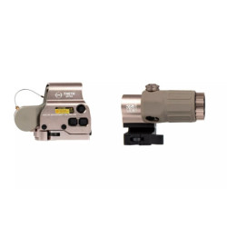 Hybrid 558B holographic sight replica with magnifier - Tan