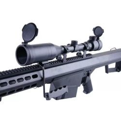 Rifle replica Barret® M82A1 CQB with scope and bipod - black