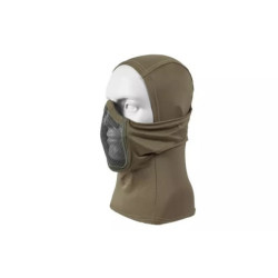 Thermoactive balaclava with steel mask - olive