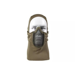 Thermoactive balaclava with steel mask - olive