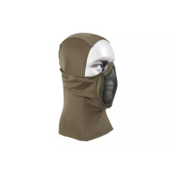 Thermoactive balaclava with steel mask - olive