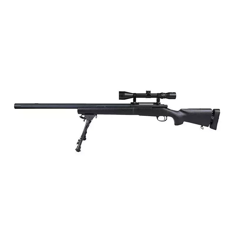 SW-04J Army Sniper Rifle Replica with scope and bipod (Upgraded) - black