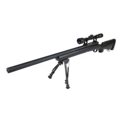 SW-04J Army Sniper Rifle Replica with scope and bipod (Upgraded) - black