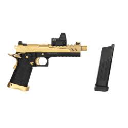 Hi-Capa 5.1 Split Side Pistol Replica - Black / Gold (with BDS Sight)