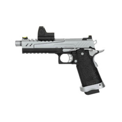 Hi-Capa 5.1 Split Side Pistol Replica - Black / Chrome (with BDS Sight)