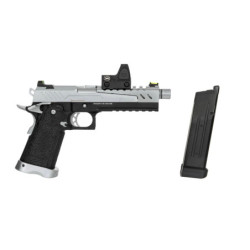 Hi-Capa 5.1 Split Side Pistol Replica - Black / Chrome (with BDS Sight)