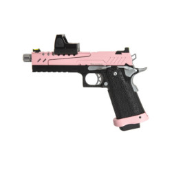 Hi-Capa 5.1 Split Side Pistol Replica - Pink / Black / Chrome (with BDS Sight)