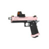 Hi-Capa 5.1 Split Side Pistol Replica - Pink / Black / Chrome (with BDS Sight)