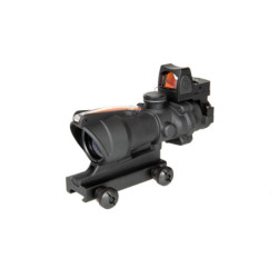 AOG 4X32 Scope Replica with Red Fiber and Red Dot Sight - black