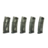 Set of 5 Mid-Cap 130 BB Magazines for M4/M16 – Transparent