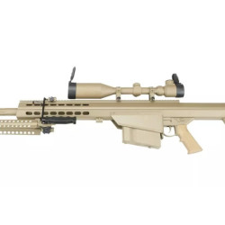 SW-02A sniper rifle replica with scope and bipod - tan