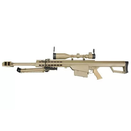 SW-02A CQB sniper rifle replica with scope and bipod - tan