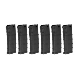 Set of 6 Polymer 30 BB's Real-Cap magazines for M4/M16 replicas - Black