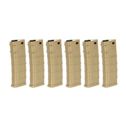 Set 6 Polymer 30 bb's Real-Cap magazine for M4/M16 Replicas - Tan