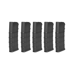 Set of 5 Polymer 200 BB's Mid-Cap magazines for M4/M16 replicas - Black