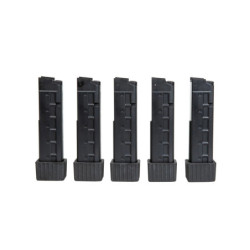 Set of 5 mid-cap, 80-pellet magazines for APC9 airsoft submachine guns