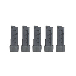 Set of 5 low-cap, 65-pellet magazines for APC9 airsoft submachine guns