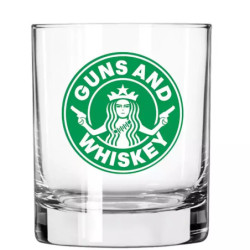 GUNS AND WHISKEY Whiskey glass