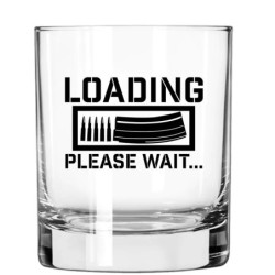 LOADING PLEASE WAIT Whiskey glass