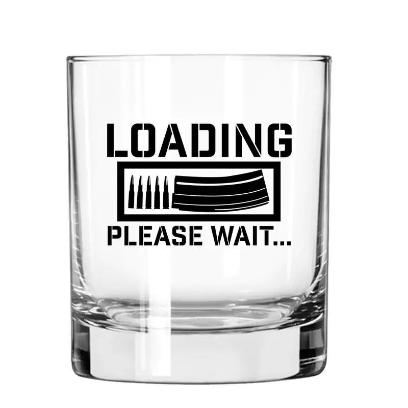 LOADING PLEASE WAIT Whiskey glass