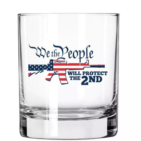 WE THE PEOPLE WILL PROTECT THE 2ND Whiskey glass