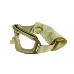 Low-profile goggles with glasses – TAN