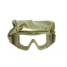 Low-profile goggles with glasses – TAN